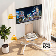 Artiss Mobile TV Floor Stand for 32-65" Mount Bracket Universal Adjustable Height with Wheels TV-MOUN-2007-WH