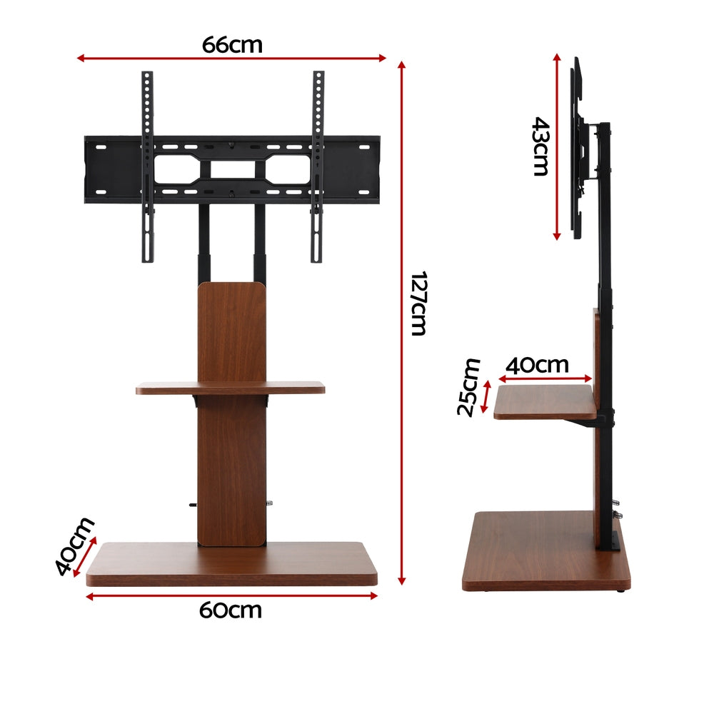 Artiss TV Stand 32-70" Wooden Tray Swivel Height Adjustable TV-MOUN-2401-BK-WAL