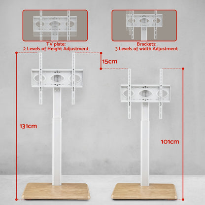 Artiss TV Stand 24-55" Swivel Height Adjustable Floor Mount for TVs TV-MOUN-4004-WH