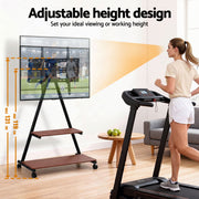 Artiss Mobile TV Stand Rolling Cart Wheels 32-75" Heavy Duty 133kg Mount Bracket TV-MOUN-6001-BK-WAL