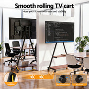 Artiss Mobile TV Stand Rolling Cart Wheels 32-75" Heavy Duty 133kg Mount Bracket TV-MOUN-6001-BK-WAL