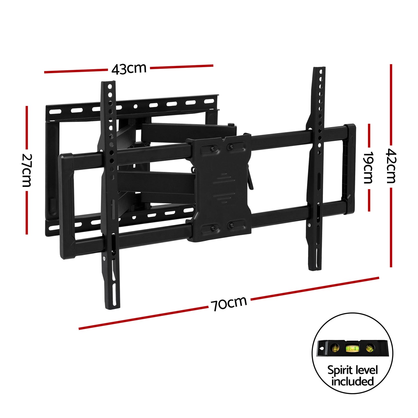 Artiss TV Wall Mount Bracket for 37" - 85" TVs Swivel Tilt Extendable Full Motion TV-MOUN-B-DOUB-90