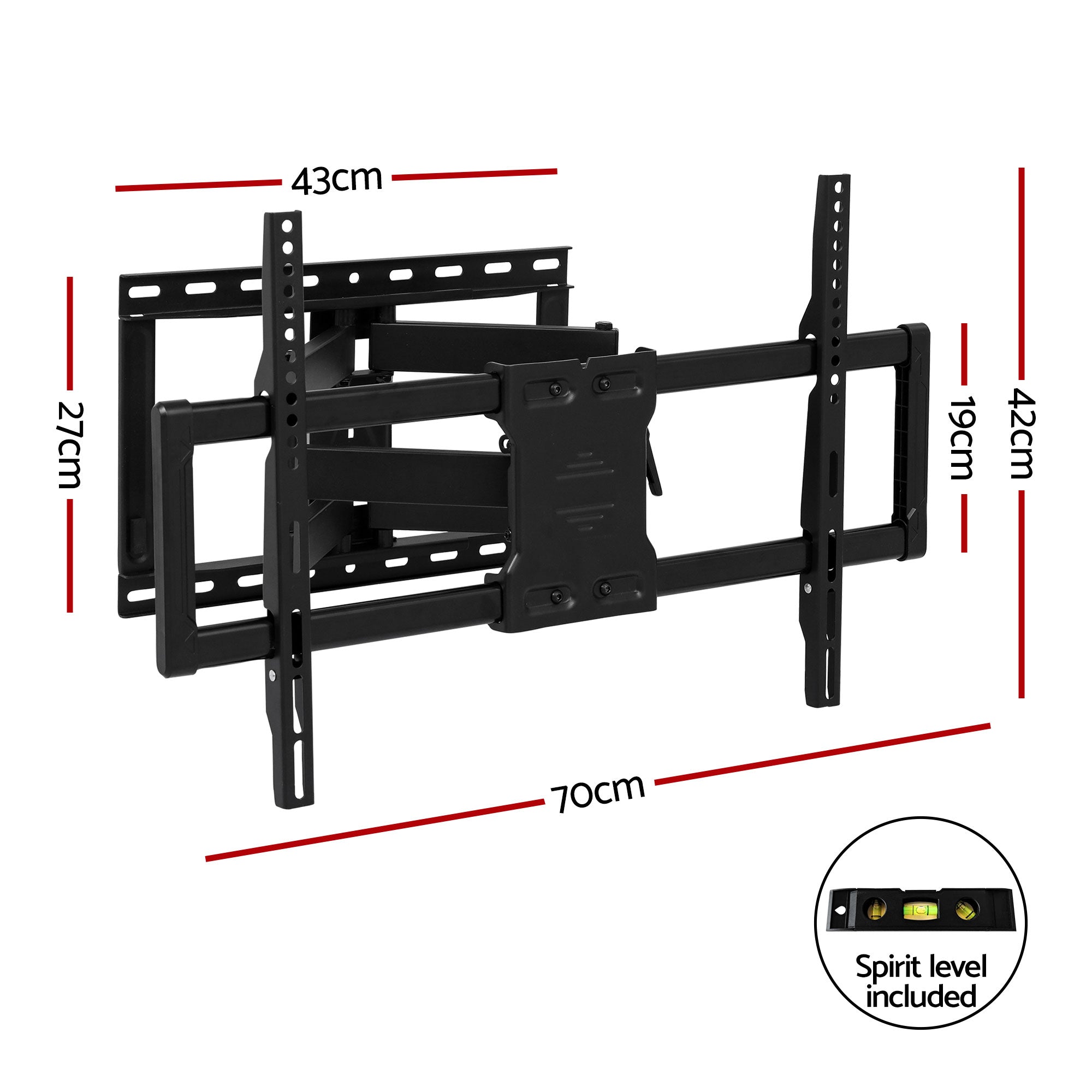 Artiss TV Wall Mount Bracket for 37" - 85" TVs Swivel Tilt Extendable Full Motion TV-MOUN-B-DOUB-90