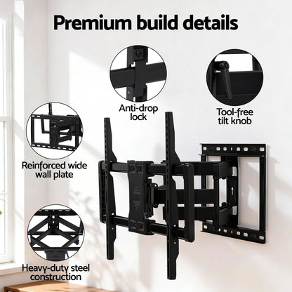 Artiss TV Wall Mount Bracket for 37" - 85" TVs Swivel Tilt Extendable Full Motion TV-MOUN-B-DOUB-90