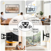 Artiss TV Wall Mount Bracket for 37" - 85" TVs Swivel Tilt Extendable Full Motion TV-MOUN-B-DOUB-90