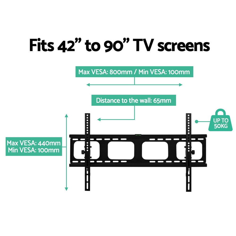 Artiss TV Wall Mount Bracket for 42"-90" LED LCD TVs Tilt Slim Flat Low Profile TV-MOUN-B-WALL-200BT