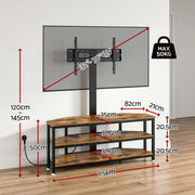 Artiss Corner TV Stand 32-70" w/ Mount LED Lights & Power Outlet Space Saving TV-MOUN-LED-3T-WAL