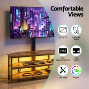 Artiss Corner TV Stand 32-70" w/ Mount LED Lights & Power Outlet Space Saving TV-MOUN-LED-3T-WAL