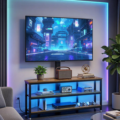 Artiss Corner TV Stand 32-70" w/ Mount LED Lights & Power Outlet Space Saving TV-MOUN-LED-3T-WAL