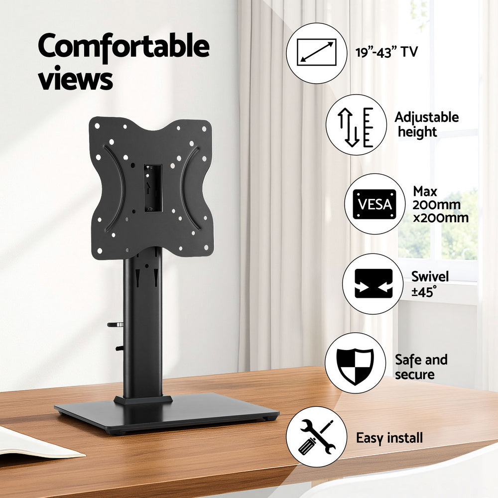 Artiss TV Stand Bracket for 19 - 43 inch TVs Table Top Desktop Universal Swivel TV-MOUN-S04-BK
