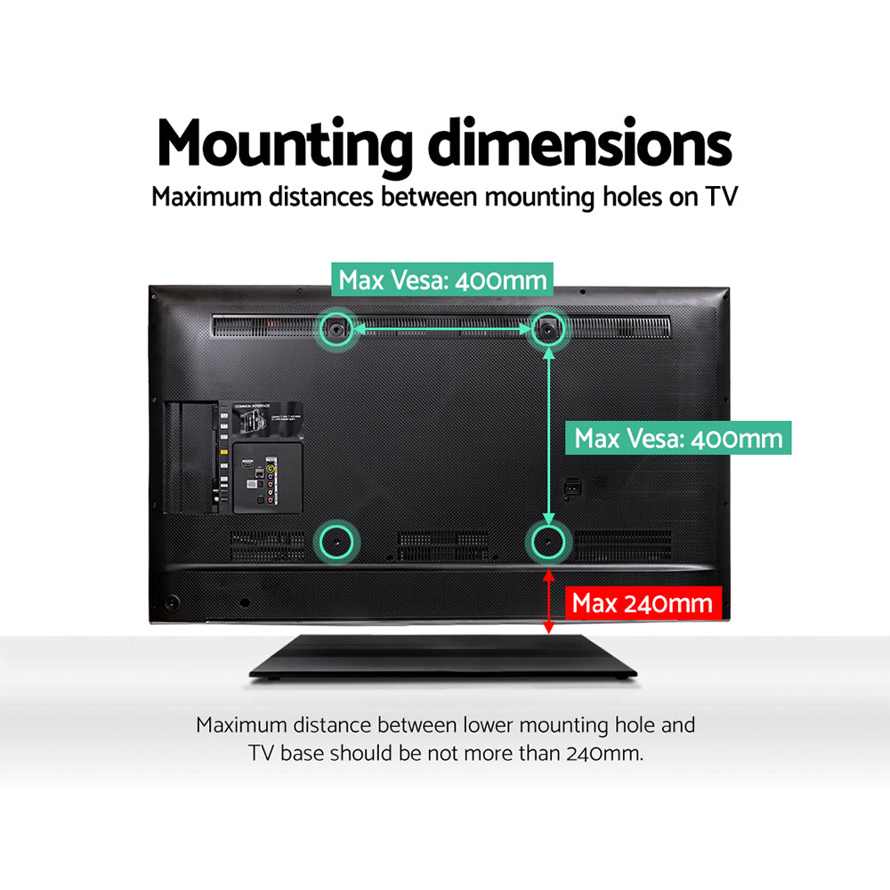 Artiss TV Stand Mount Bracket for 32"-55" LED LCD Swivel Tabletop Desktop Plasma TV-MOUN-S08-2-BK