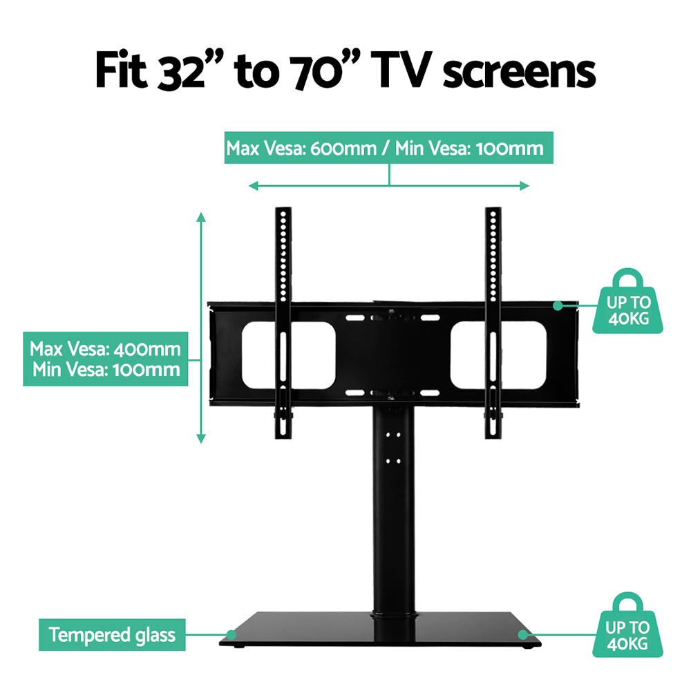 Artiss TV Stand Mount Bracket for 32"-70" LED LCD Swivel Tabletop Desktop Plasma TV-MOUN-S08-3-BK