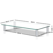 Artiss Monitor Stand Riser with Height Adjustable Computer Laptop Printer Screen Glass Display Shelf TV-MOUN-TAB-S05-TP