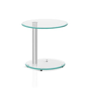 Artiss Coffee Table Oval Tempered Glass Side End Beside Tables Cafe 45cm TV-MOUN-TAB-T01-TP