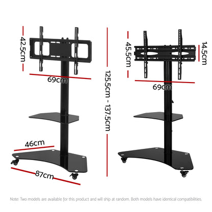 Artiss Mobile TV Stand for 32"-70" TVs Mount Bracket Portable Solid Trolley Cart TV-MOUN-W04-BK