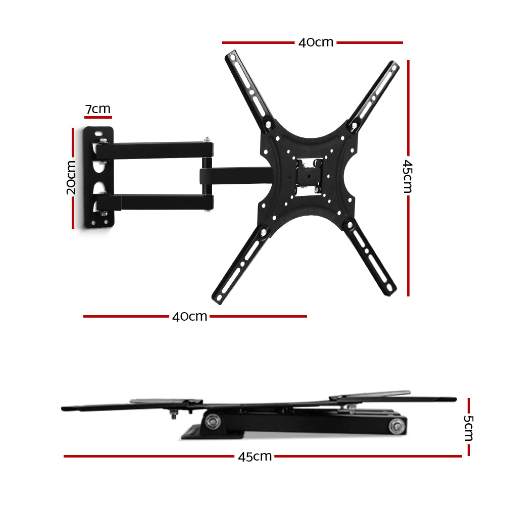 Artiss TV Wall Mount Bracket for 24"-50" LED LCD TVs Full Motion Strong Arms TV-MOUN-WALL-117-BK