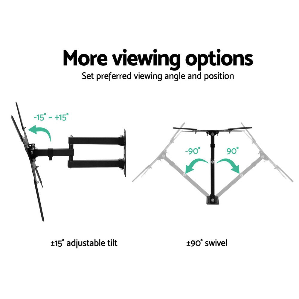 Artiss TV Wall Mount Bracket for 24"-50" LED LCD TVs Full Motion Strong Arms TV-MOUN-WALL-117-BK