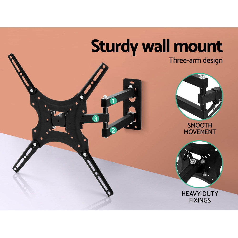 Artiss TV Wall Mount Bracket for 24"-50" LED LCD TVs Full Motion Strong Arms TV-MOUN-WALL-117-BK