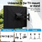 Artiss 55-58 Inch TV Cover Waterproof Outdoor Patio Flat Television Protector TVC-58-BK
