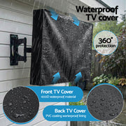 Artiss 55-58 Inch TV Cover Waterproof Outdoor Patio Flat Television Protector TVC-58-BK