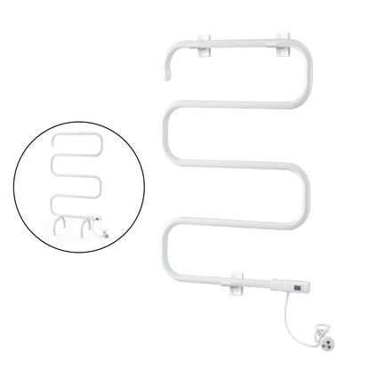 Devanti Heated Towel Rail Freestanding Wall Mounted S-Shape Electric Warmer Rack TW-C-102S-SS
