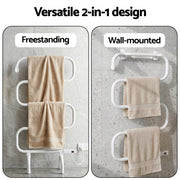 Devanti Heated Towel Rail Freestanding Wall Mounted S-Shape Electric Warmer Rack TW-C-102S-SS