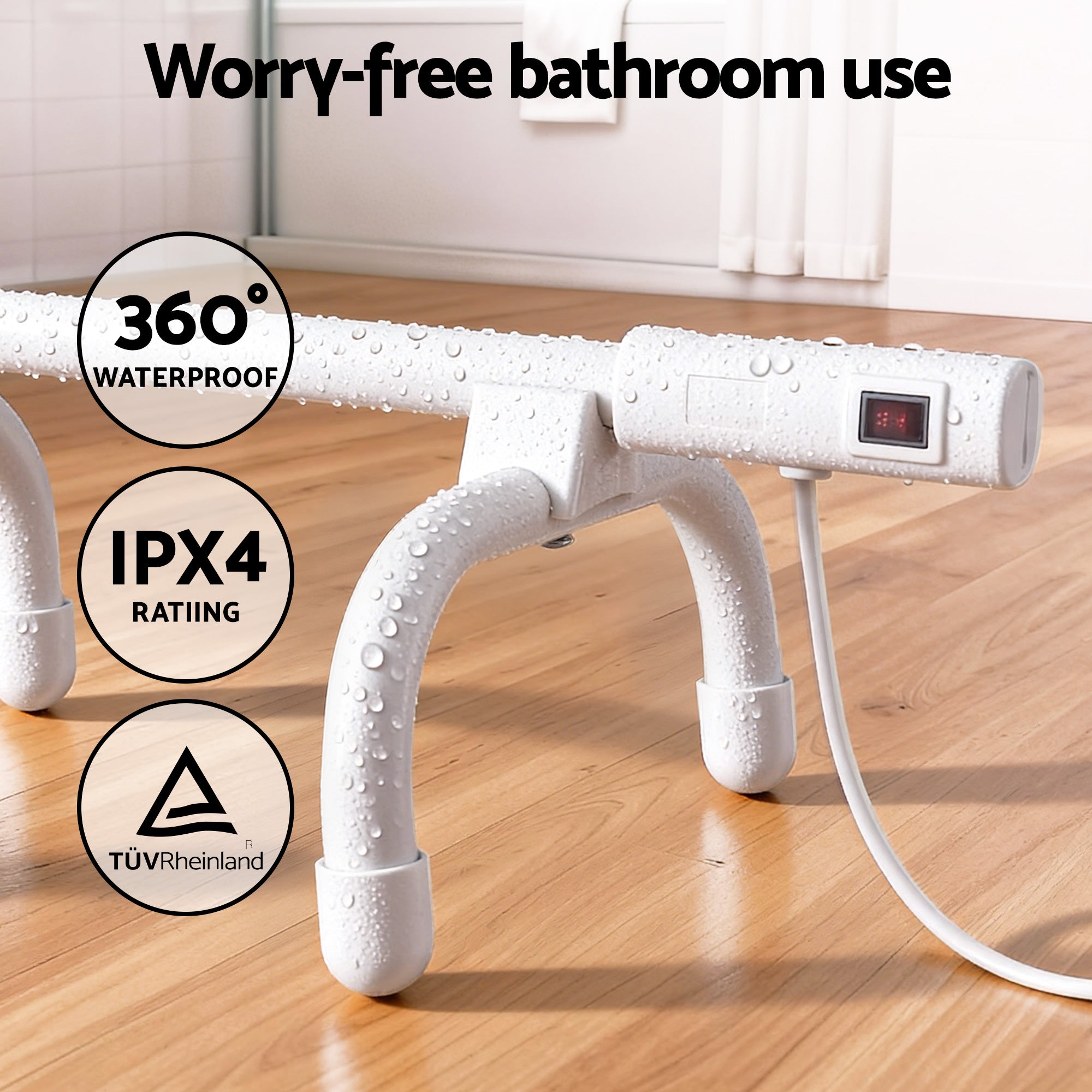 Devanti Heated Towel Rail Freestanding Wall Mounted S-Shape Electric Warmer Rack TW-C-102S-SS