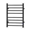 Devanti Heated Towel Rail 8 Square Bars with Timer Electric Heater Warmer Rack TW-C-109SW-8T-BK