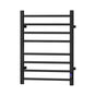 Devanti Heated Towel Rail 8 Square Bars with Timer Electric Heater Warmer Rack TW-C-109SW-8T-BK