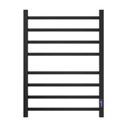 Devanti Heated Towel Rail 8 Square Bars with Timer Electric Heater Warmer Rack TW-C-109SW-8T-BK