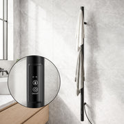 Devanti Heated Towel Rail with Timer Vertical Electric Heater Warmer Rack Black TW-C-109W-1T-BK