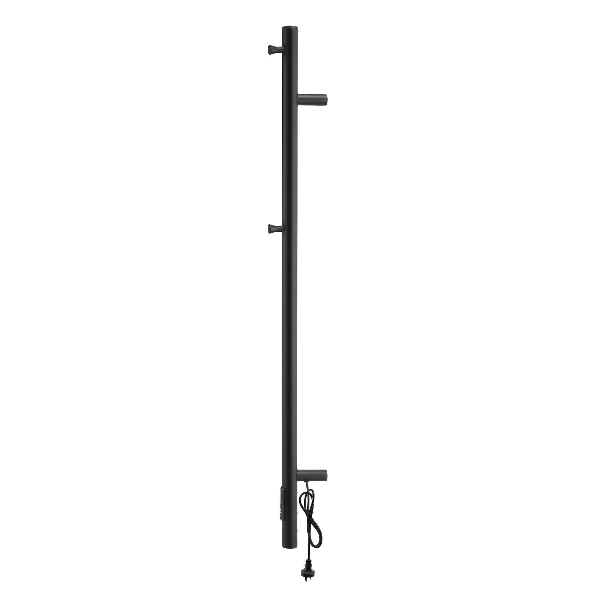 Devanti Heated Towel Rail with Timer Vertical Electric Heater Warmer Rack Black TW-C-109W-1T-BK