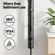 Devanti Heated Towel Rail with Timer Vertical Electric Heater Warmer Rack Black TW-C-109W-1T-BK
