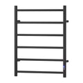 Devanti Heated Towel Rail 6 Round Bars with Timer Electric Heater Warmer Rack TW-C-109W-6T-BK