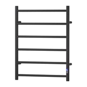 Devanti Heated Towel Rail 6 Round Bars with Timer Electric Heater Warmer Rack TW-C-109W-6T-BK