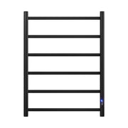 Devanti Heated Towel Rail 6 Round Bars with Timer Electric Heater Warmer Rack TW-C-109W-6T-BK