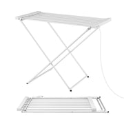 Devanti Heated Towel Rail Electric Clothes Airer Foldable Drying Rack 8 Bars TW-C-701Y-ALUM