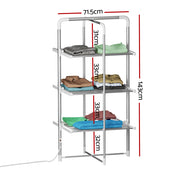 Devanti Electric Heated Towel Rail Rack 30 Bars Foldable Clothes Dry Warmer TW-C-703-ALUM