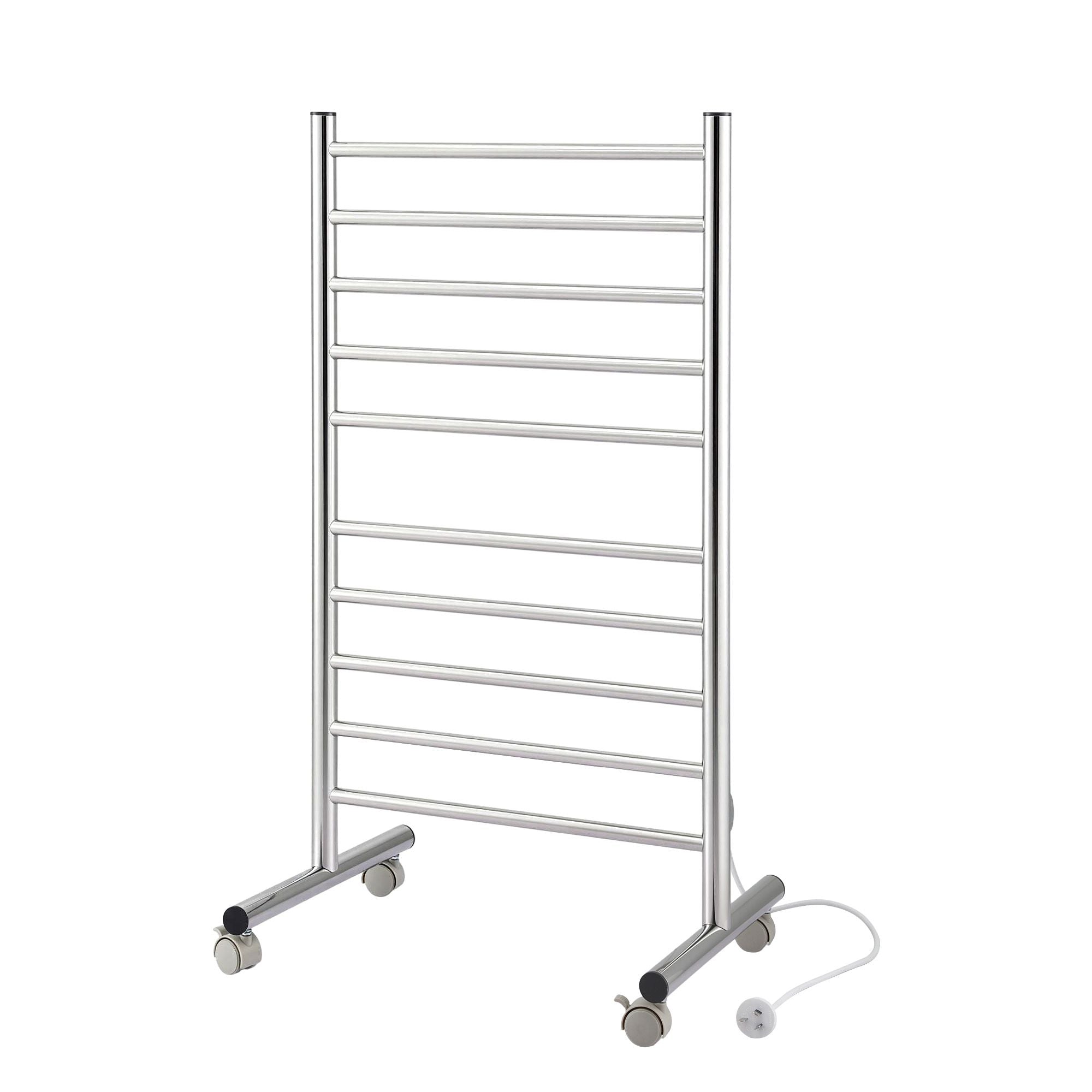Devanti 10-Bar Freestanding Heated Towel Rail 3-5 Mins Fast Heating Electric Towel Warmer for Bathroom Winter TW-C-8T-STA1