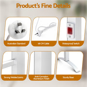 Devanti Electric Heated Towel Rail Rack 6 Bars Freestanding Clothes Dry Warmer TW-C-F-ALUM