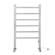 Devanti Electric Heated Towel Rail Rack 6 Bars Freestanding Clothes Dry Warmer TW-C-F-ALUM