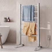 Devanti Electric Heated Towel Rail Rack 6 Bars with Timer Clothes Dry Warmer TW-C-F-ALUM-TM