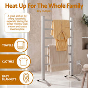 Devanti Electric Heated Towel Rail Rack 6 Bars with Timer Clothes Dry Warmer TW-C-F-ALUM-TM