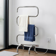 Devanti Electric Heated Towel Rail Rack 5 Bars Freestanding Clothes Dry Warmer TW-C-S-SS