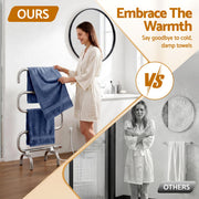 Devanti Electric Heated Towel Rail Rack 5 Bars Freestanding Clothes Dry Warmer TW-C-S-SS