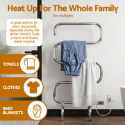 Devanti Electric Heated Towel Rail Rack 5 Bars Freestanding Clothes Dry Warmer TW-C-S-SS