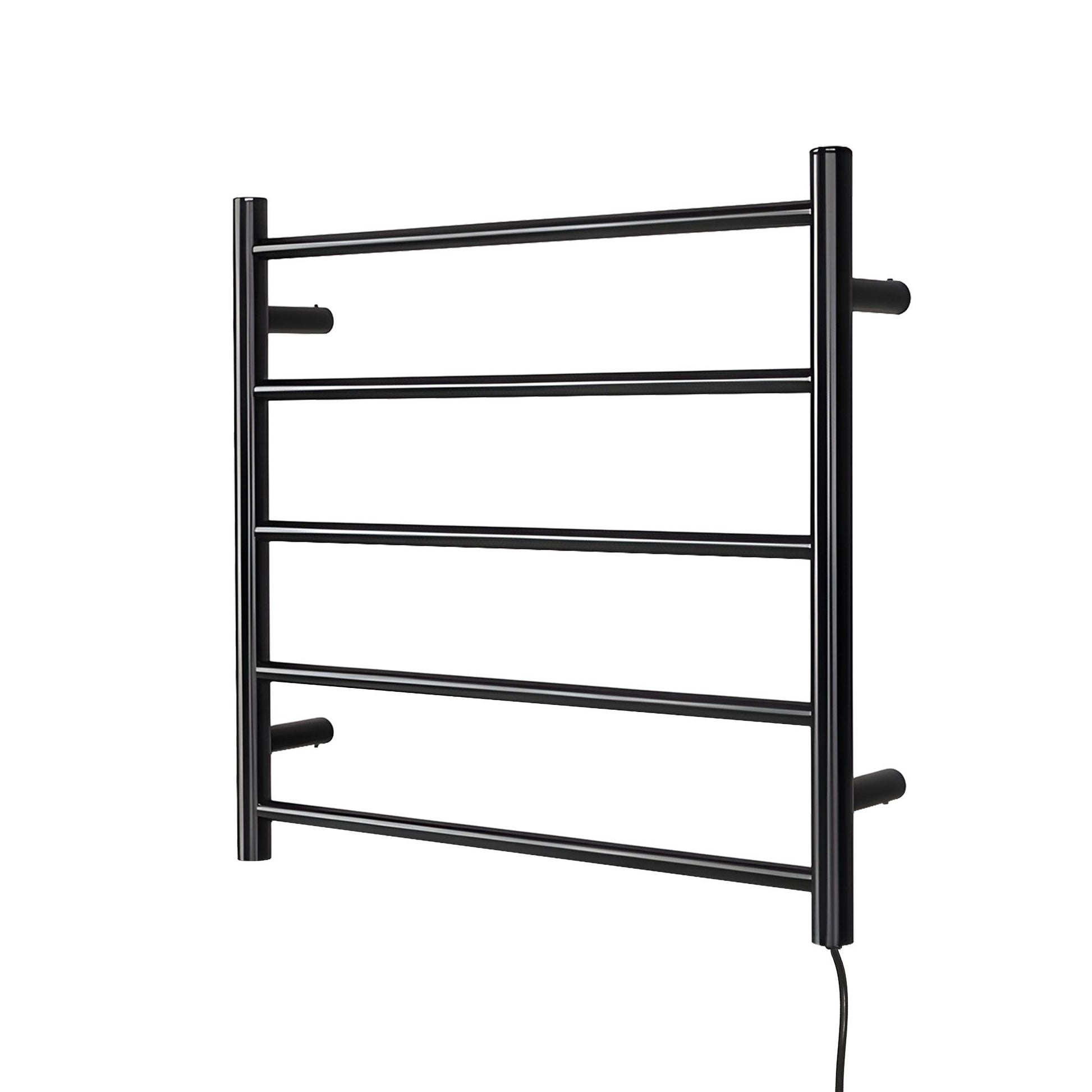 Devanti Electric Heated Towel Rail Rack 5 Bars Wall Mounted Clothes Dry Warmer TW-C-WALL-5-BK