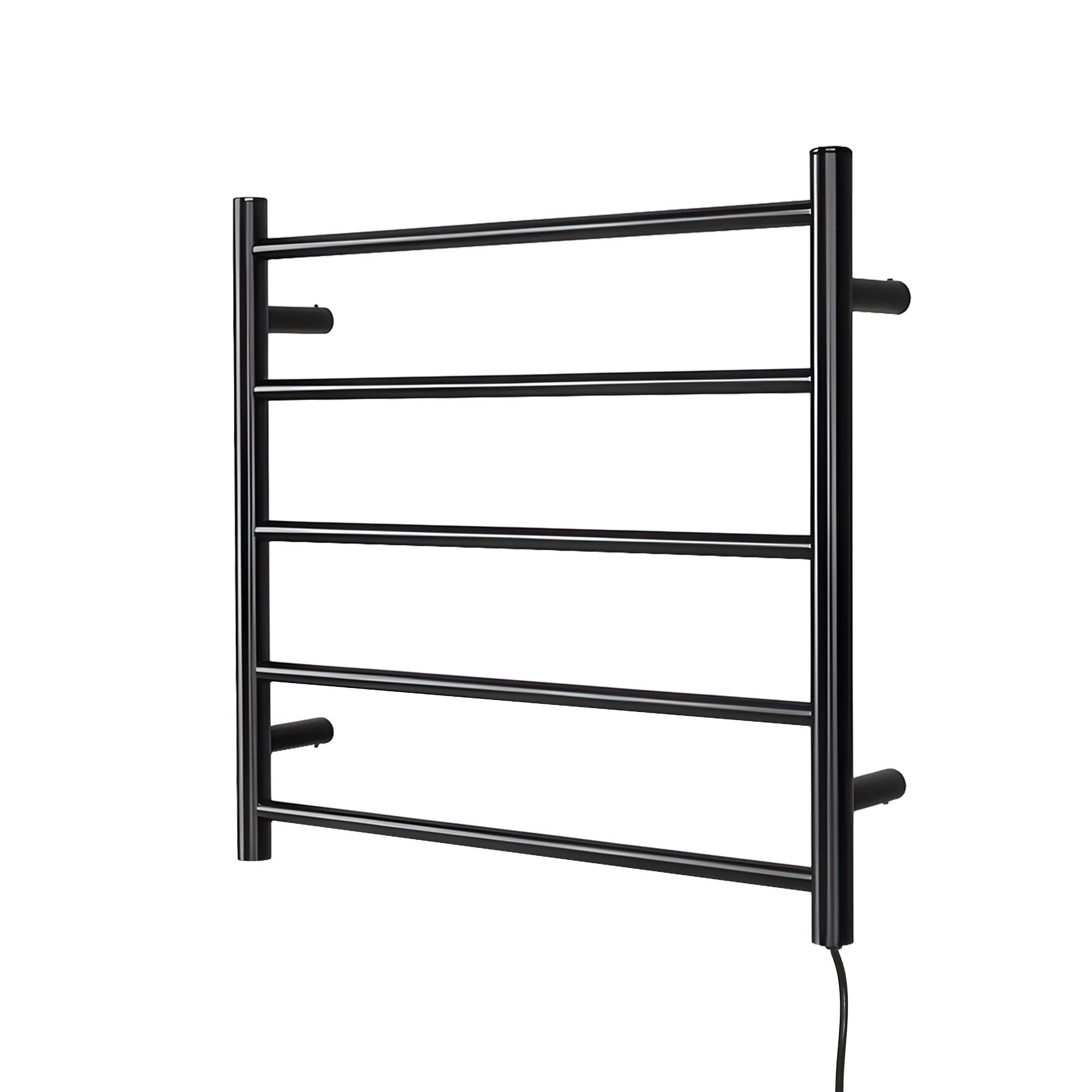Devanti Electric Heated Towel Rail Rack 5 Bars Wall Mounted Clothes Dry Warmer TW-C-WALL-5-BK