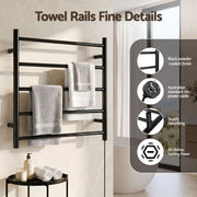 Devanti Electric Heated Towel Rail Rack 5 Bars Wall Mounted Clothes Dry Warmer TW-C-WALL-5-BK