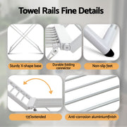 Devanti Electric Heated Towel Rail Rack 18 Bars Freestanding Clothes Dry Warmer TW-C-Y-ALUM